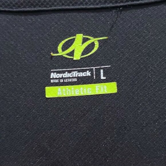 NordicTrack mens black polo, size large - Picture 2 of 4